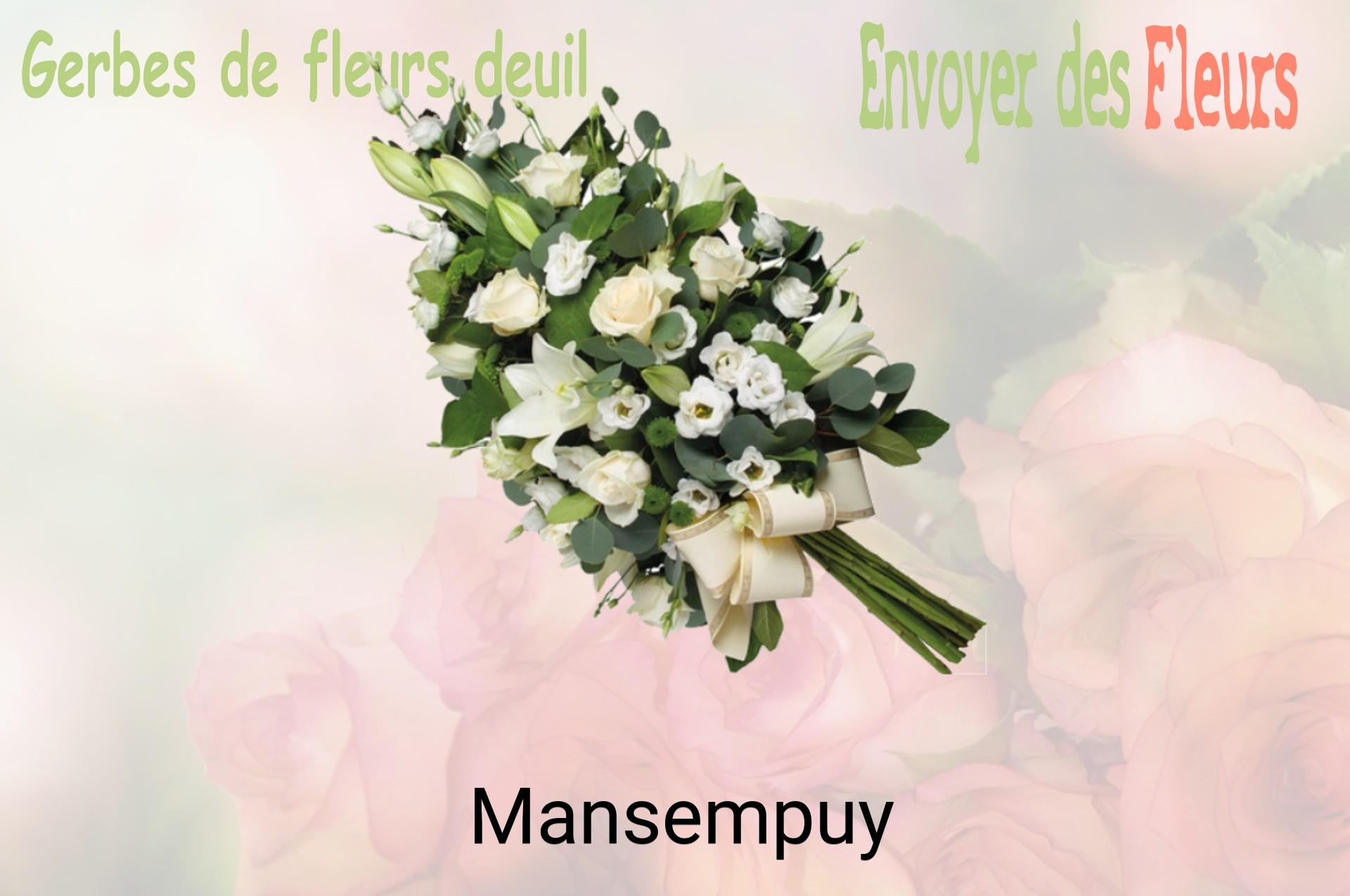 Gerbe de fleurs de deuil livrée à Mansempuy